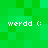 Green pixelated background with four identical white text phrases arranged in a