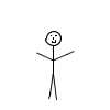 Six stick figures in various poses on gray background with red text "BYE-BYE" at bottom left.