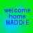 Four identical display blue pixelated text on a green-to-blue gradient background with subtle light effects