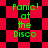 Green text 'Panic! at the Disco' appears on a red and black checkered background with shifting diamond patterns.