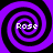 Four identical purple and black spiral patterns arranged in a , each containing the word "Rose" in white pixelated text