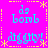 A bright pink square with yellow decorative borders contains four identical cyan text blocks reading 'da bomb' and 'diggyty!' in pixelated font, arranged in a pattern