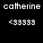 Pixelated text 'catherine' and '<33333' on black background with pink rectangular overlays shifting across frames.