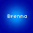 Four identical blue circular icons with white pixelated text 'Brenna' centered on each.