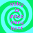 A static pixel art image with a green and cyan spiral background and pink text reading "abby is sooo very hott" arranged vertically.