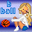 Pixel art contact sheet showing two frames of an animated AIM buddy icon with a blonde cartoon character, basketballs, and text elements on blue/purple backgrounds.