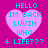 Pixelated heart-shaped icon with cyan text on pink background, displaying 'HELLO IM BACK LUVIN WHO 4 LIFE???'.
