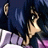 A 48x48 pixel buddy icon featuring a side-profile anime character with dark blue hair and purple clothing on the left, paired with "Anime IM" text in white pixelated font on a black background to the right.