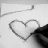Three of a black-and-white animated icon showing heart shapes and text, with one frame featuring colored text