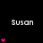 A black background displays the name 'Susan' in white text with pink heart icons arranged vertically and horizontally, showing animation changes.