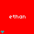 Red background with repeated white text 'ethan' and cyan heart stacks of varying heights in a