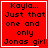 Red square with white border containing black pixelated text reading "Kayla... Just that one and only Jonas girl" across four , each showing a different cursor position