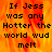 Pixelated text on a fiery orange-yellow background with a gray on the right