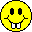 Four yellow pixelated smiley faces arranged in a , each with distinct facial expressions including teeth, red lips, and tongue