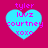 Four identical heart-shaped icons with cyan fill and magenta text on a magenta background, each displaying 'tyler luvz courtney xoxo' in pixelated font.