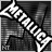 A 48x48 pixel animated contact sheet showing six frames of a Metallica logo animation with varying text and background contrast, displayed on a gray transparency grid.