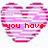 A heart-shaped icon with pink and purple stripes displays red text reading "you have the other half" across three