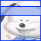 Animated sequence of a cartoon dog with black spots, blue bow tie, and blue headband, showing mouth and eye expression changes across frames.