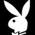 Pixelated white rabbit head with long ears against black background, single square eye, no visible mouth or body details.