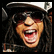 Two side-by-side frames of a pixelated animated icon showing a person with long dark hair wearing sunglasses and a white-and-black cap, first with mouth open in laughter then smiling with closed mouth.