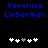 Blue pixelated text 'Veronica Lieberman' appears above two of white and gray plus signs on a black background
