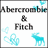 Static pixel art icon with text 'Abercrombie & Fitch' and cyan decorative elements on white background.