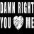 Static pixelated icon with white text and heart symbol on black background, displaying "DANNY RIGHT YOU HEART ME" in blocky font.