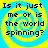 Four identical pixelated arranged in a , each displaying the text "Is it just me or is the world spinning?" over a yellow and blue spiral background