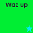 Four display 'Waz up' text with a star icon; the top-left has a light blue star on green background, bottom-left shows a green star on cyan background