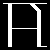A white geometric shape resembling a stylized letter H with an angled top-right section on a black background.