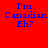 Four display 'I'm Canadian Eh?' text in blue pixelated font on red, pink, white, and light pink backgrounds