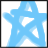 blue star icons with text labels changing : 'HE', 'HERE', 'BOXING', 'THE', and 'STARS' in black pixelated font