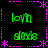 Green text 'lovin' and 'slove' in a with pink dashed borders on black background, no visible animation changes