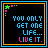 Four 48x48 pixel animated frames arranged in a contact sheet, each displaying the same text with varying border and corner accent colors.