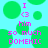 Pixelated green circles float on a cyan background with pink text reading 'I <3 him so much DOMEHIC' in two identical