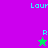 Pixelated icon with split background showing purple and green sections, blue text fragments, a cyan 'R', and two star shapes.