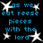 Blue text on black background with white star shapes, repeating the phrase 'as we eat reese pieces with the lord' in a pattern