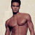 A pixelated contact sheet showing a shirtless man on the left and green text reading "Original Icons .com" on the right against a light background.
