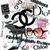 Animated sequence showing a woman with red lips and earrings, transitioning between black-and-white Chanel logos and pink Juicy Couture text.