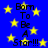 Blue background with yellow stars and repeated text "Born To Be A Star!!!" in black pixelated font.