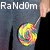 A static image shows a person wearing dark clothing with the text 'RaNdOm' in white pixelated letters above a colorful spiral lollipop held by their hand.