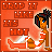 Pixel art contact sheet of six animated frames showing a cartoon woman in an orange-and-white striped swimsuit against an orange background with "DROP IT LIKE ITS HOT" text.