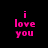 Four display pink text 'i love you' on black background with white bars shifting position