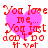 A pixelated image with a pink heart shape and red text reading "You love me... You just don't do it yet" on white background.