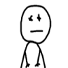stick-figure avatars with two distinct expressions: neutral faces and exaggerated open-mouthed faces with red tongues