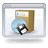 Pixelated icon shows a light blue circular object with black and white details overlapping a brown rectangular shape inside a gray frame.