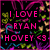 A four- of pixelated text on a black background with colorful abstract patterns, each displaying distinct phrases in different colors