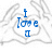 Blue pixelated text on a white background with faint gray line art of hands, showing three distinct phrases: "i love u", "but i just can't", and "i don't wanna but u".