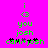 Green pixelated text and symbols on bright pink background, with two identical side-by-side layouts showing 'i', '<3', 'you', 'josh', and a flower-like symbol above 'com' in the bottom