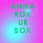 Green pixelated text 'ANNA ROX UR SOX' on a pink-to-cyan gradient background with subtle light effects.